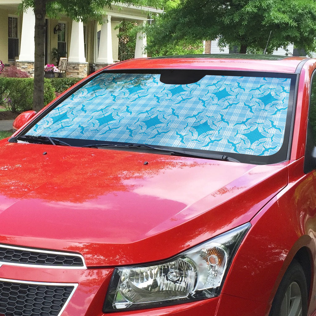 Polu Hawaii Iwa Bird Palaka Motifs Auto Sun Shade LT14 - Polynesian Pride