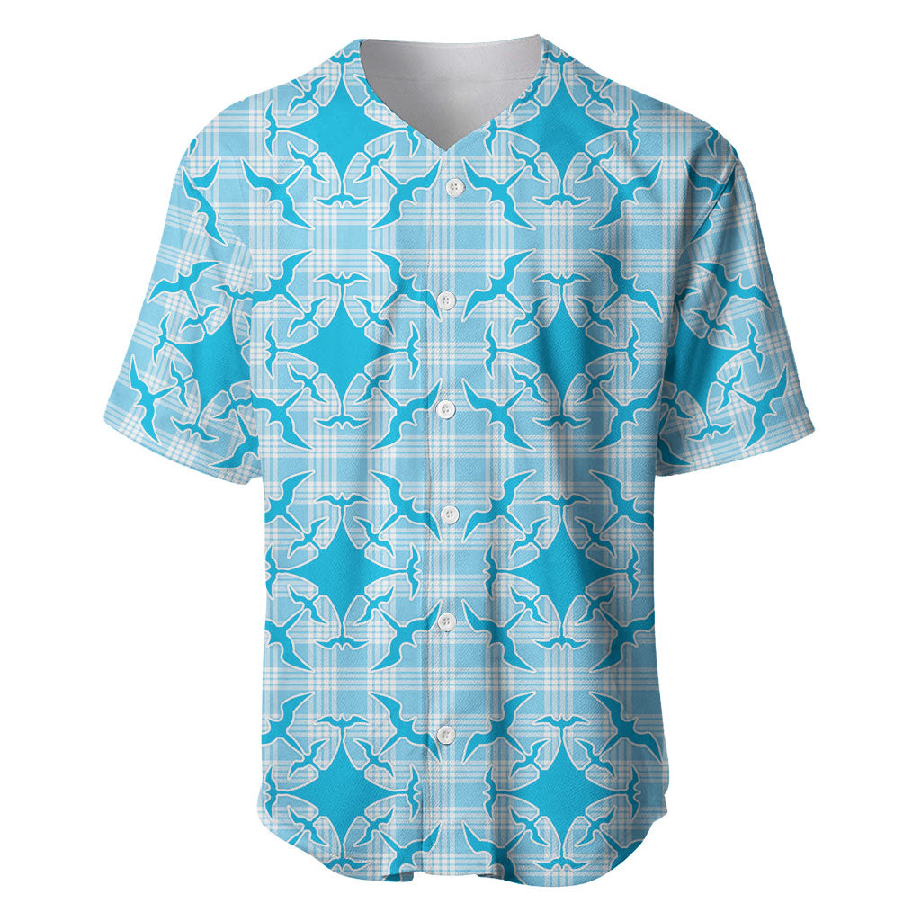 Polu Hawaii Iwa Bird Palaka Motifs Baseball Jersey LT14 Blue - Polynesian Pride