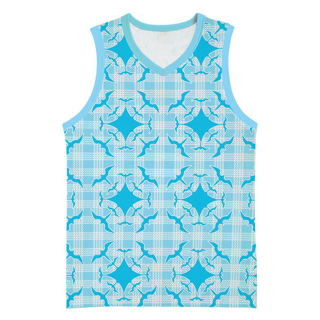 Polu Hawaii Iwa Bird Palaka Motifs Basketball Jersey LT14 Unisex Blue - Polynesian Pride