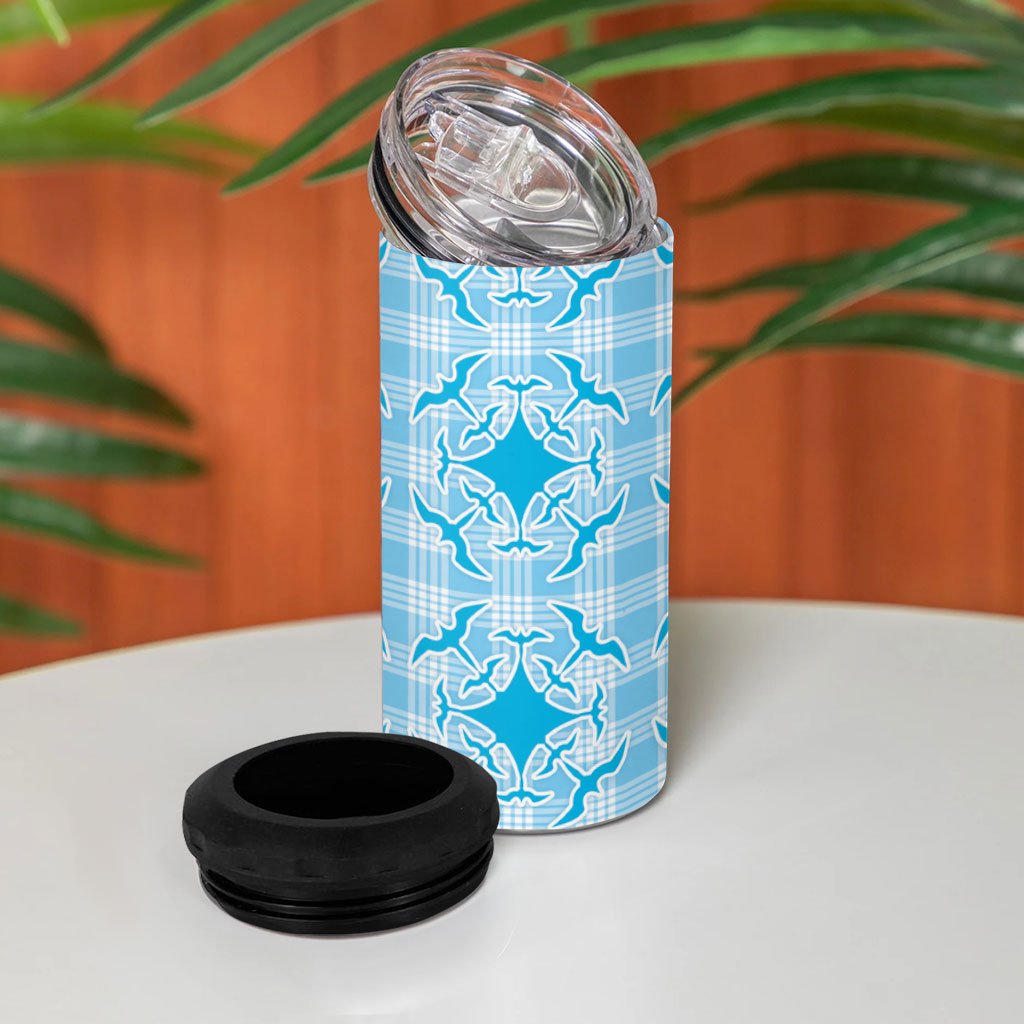 Polu Hawaii Iwa Bird Palaka Motifs 4 in 1 Can Cooler Tumbler LT14 - Polynesian Pride
