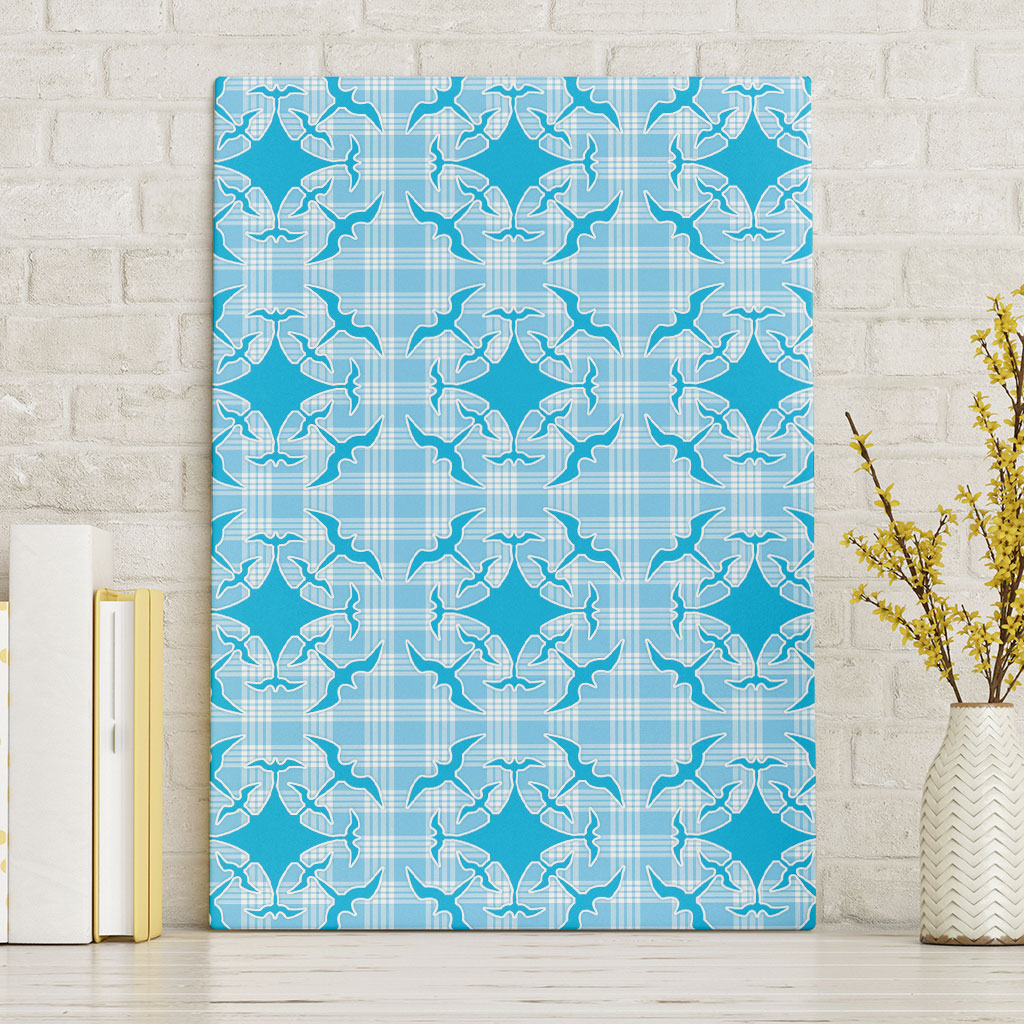 Polu Hawaii Iwa Bird Palaka Motifs Canvas Wall Art LT14 Without Frame Blue - Polynesian Pride