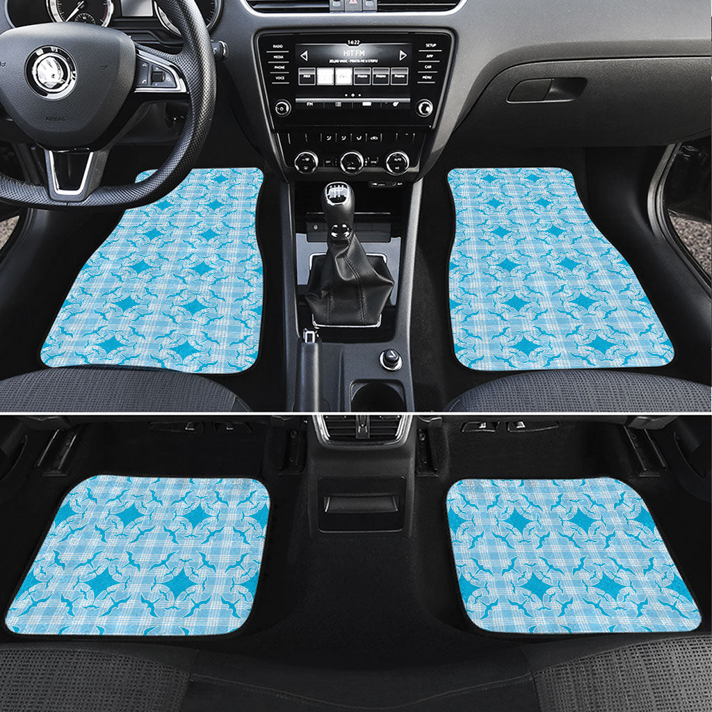 Polu Hawaii Iwa Bird Palaka Motifs Car Mats LT14 Set 4pcs Blue - Polynesian Pride