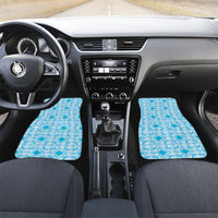 Polu Hawaii Iwa Bird Palaka Motifs Car Mats LT14 Set 2pcs - Front Blue - Polynesian Pride