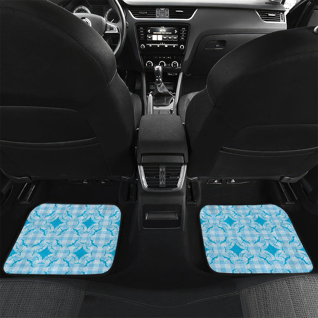 Polu Hawaii Iwa Bird Palaka Motifs Car Mats LT14 Set 2pcs - Back Blue - Polynesian Pride