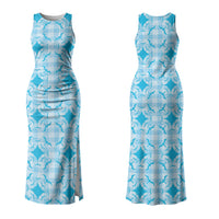 Polu Hawaii Iwa Bird Palaka Motifs Couples Matching Tank Maxi Dress and Long Sleeve Button Shirt LT14 - Polynesian Pride