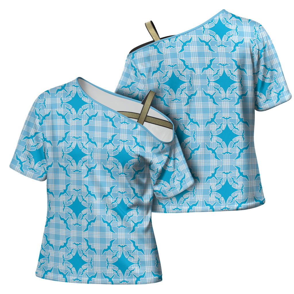 Polu Hawaii Iwa Bird Palaka Motifs Cross Shoulder Shirt LT14 - Polynesian Pride