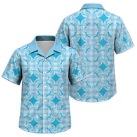 Polu Hawaii Iwa Bird Palaka Motifs Family Matching Short Sleeve Bodycon Dress and Hawaiian Shirt LT14 Son's Shirt Blue - Polynesian Pride