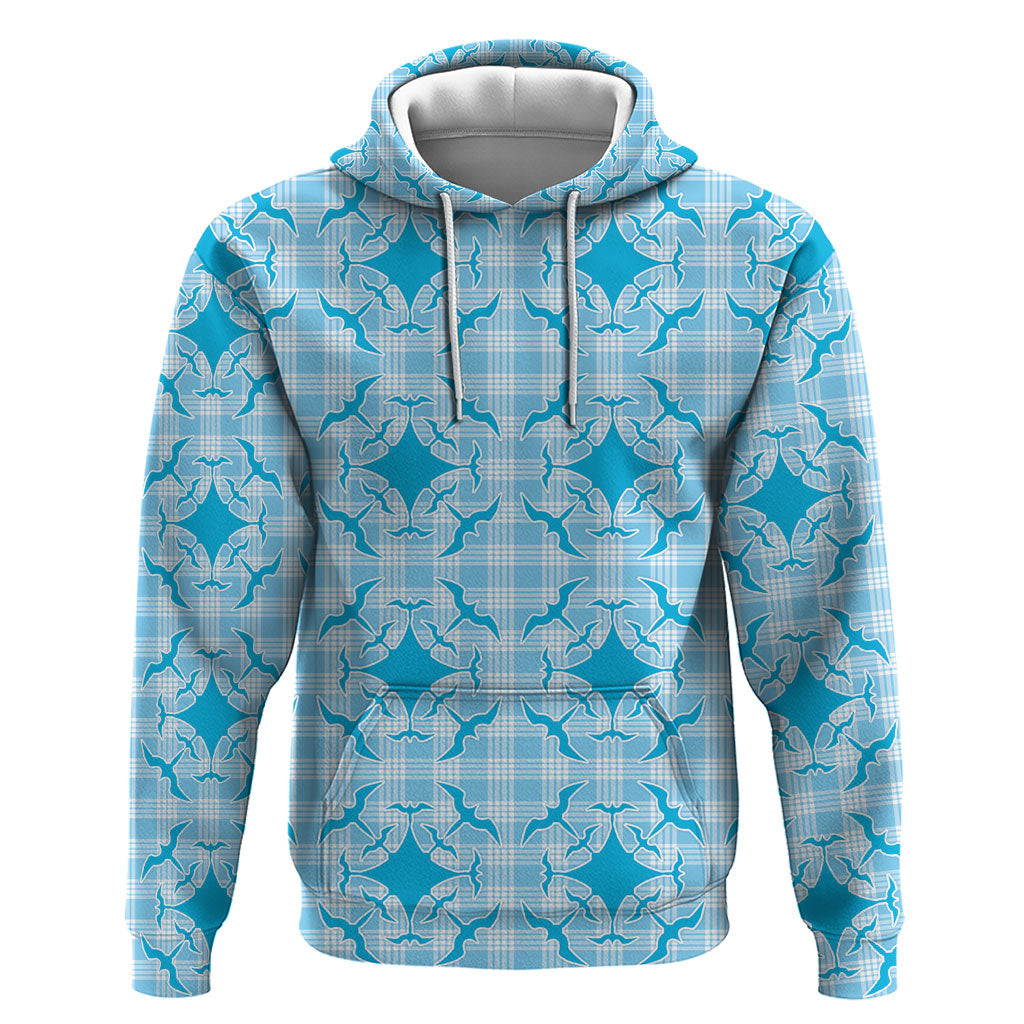 Polu Hawaii Iwa Bird Palaka Motifs Hoodie LT14 Pullover Hoodie Blue - Polynesian Pride