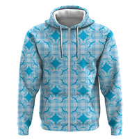 Polu Hawaii Iwa Bird Palaka Motifs Hoodie LT14 Zip Hoodie Blue - Polynesian Pride