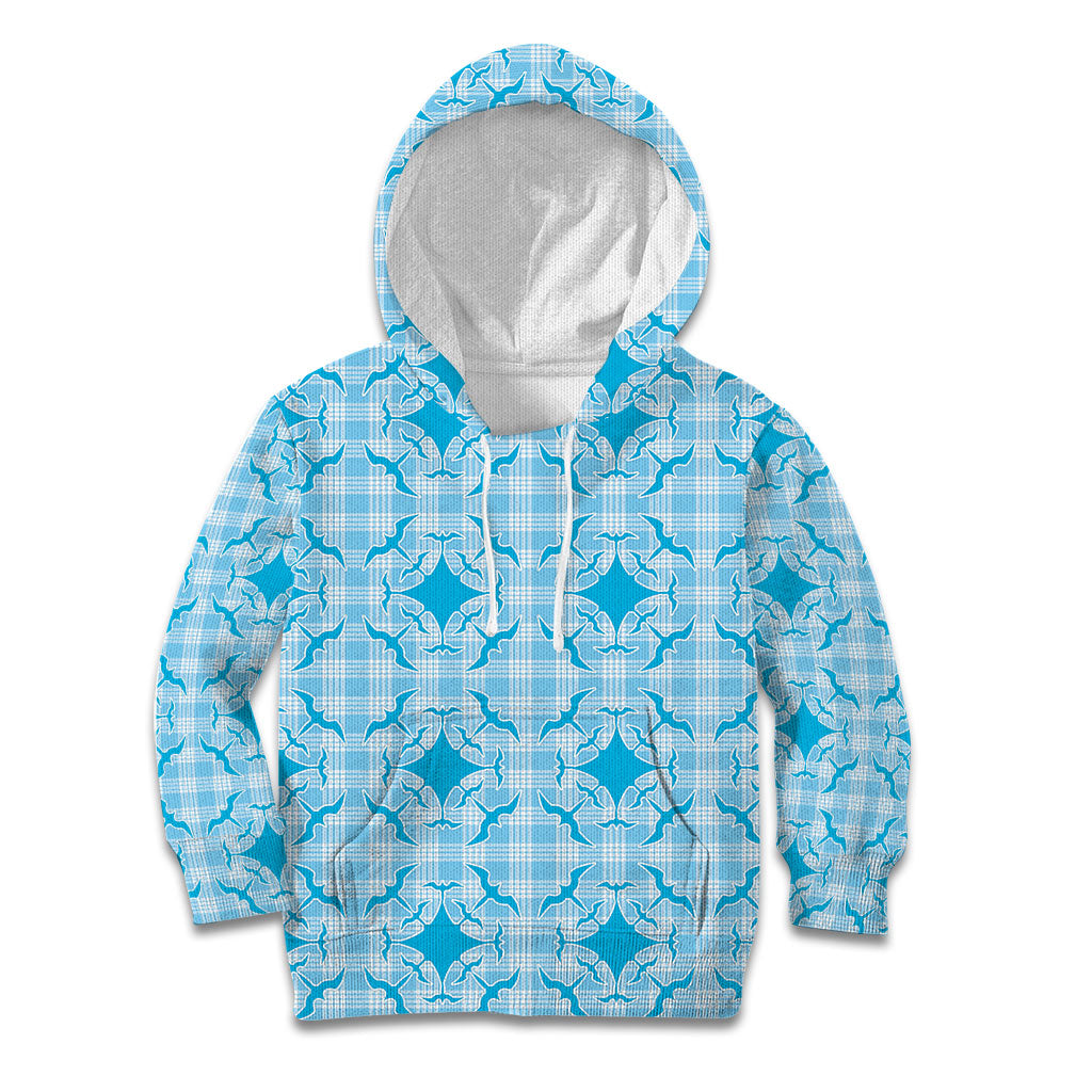 Polu Hawaii Iwa Bird Palaka Motifs Kid Hoodie LT14 Hoodie Blue - Polynesian Pride