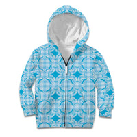 Polu Hawaii Iwa Bird Palaka Motifs Kid Hoodie LT14 Zip Hoodie Blue - Polynesian Pride