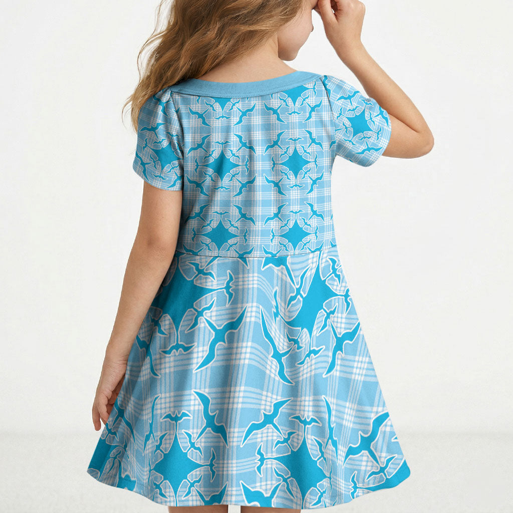 Polu Hawaii Iwa Bird Palaka Motifs Kid Short Sleeve Dress LT14 - Polynesian Pride