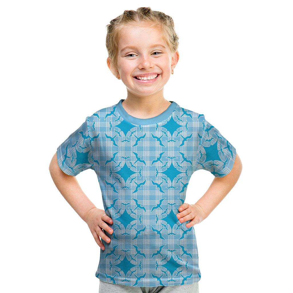 Polu Hawaii Iwa Bird Palaka Motifs Kid T Shirt LT14 Blue - Polynesian Pride