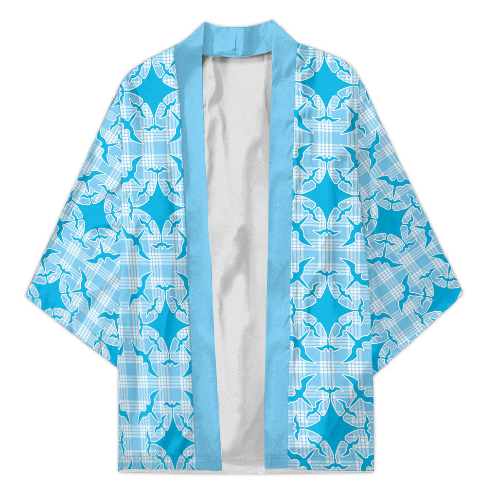 Polu Hawaii Iwa Bird Palaka Motifs Kimono LT14 Unisex Blue - Polynesian Pride