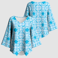 Polu Hawaii Iwa Bird Palaka Motifs Kimono Sleeve Blouse LT14 - Polynesian Pride