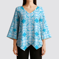 Polu Hawaii Iwa Bird Palaka Motifs Kimono Sleeve Blouse LT14 - Polynesian Pride
