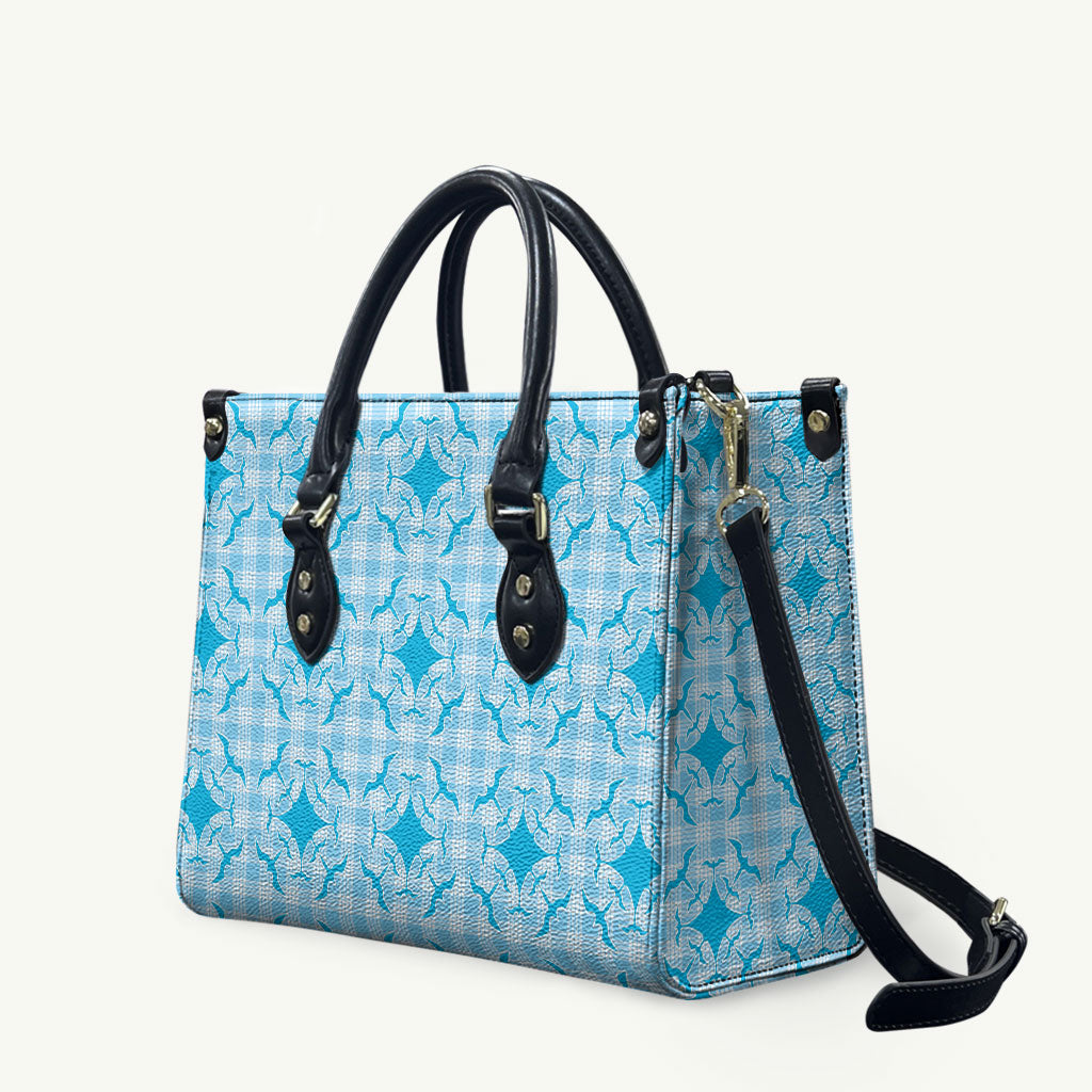 Polu Hawaii Iwa Bird Palaka Motifs Leather Bag LT14 Blue - Polynesian Pride