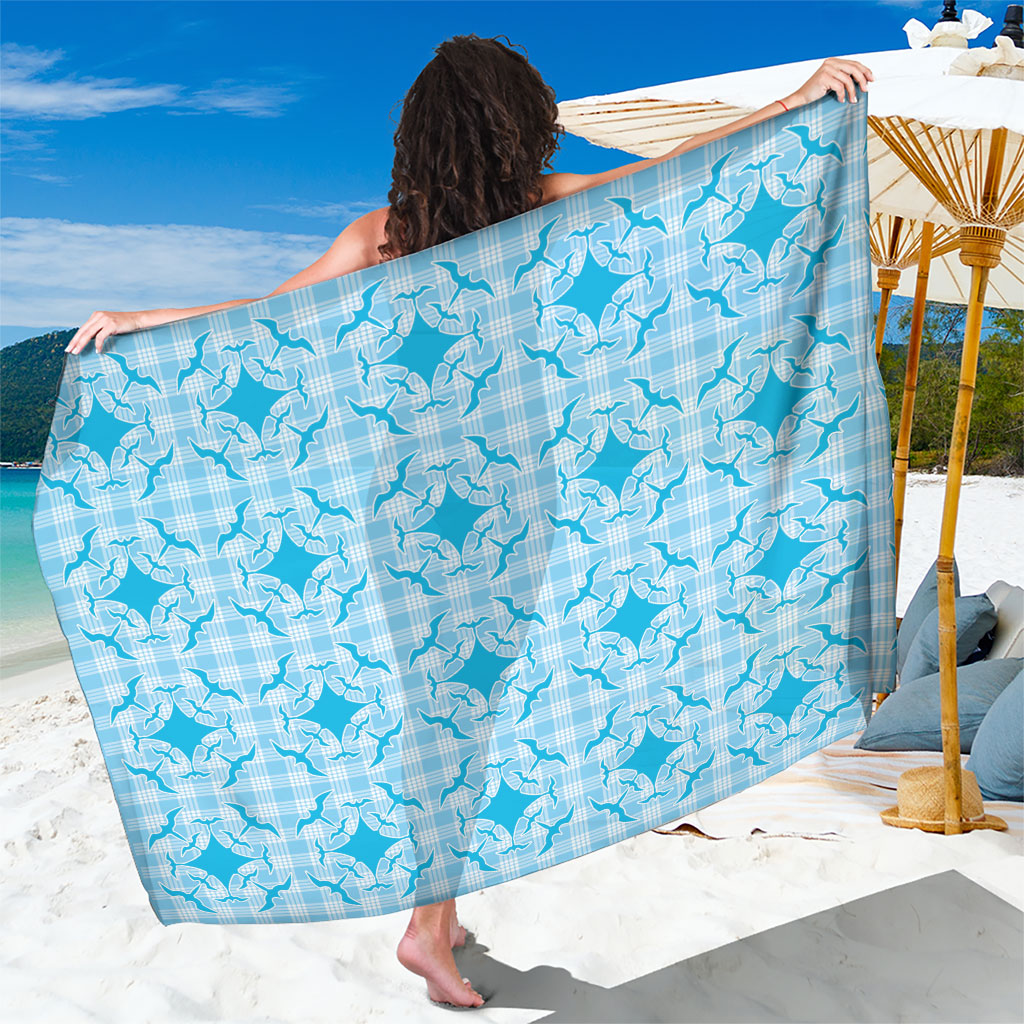 Polu Hawaii Iwa Bird Palaka Motifs Sarong LT14 One Size 44 x 66 inches Blue - Polynesian Pride