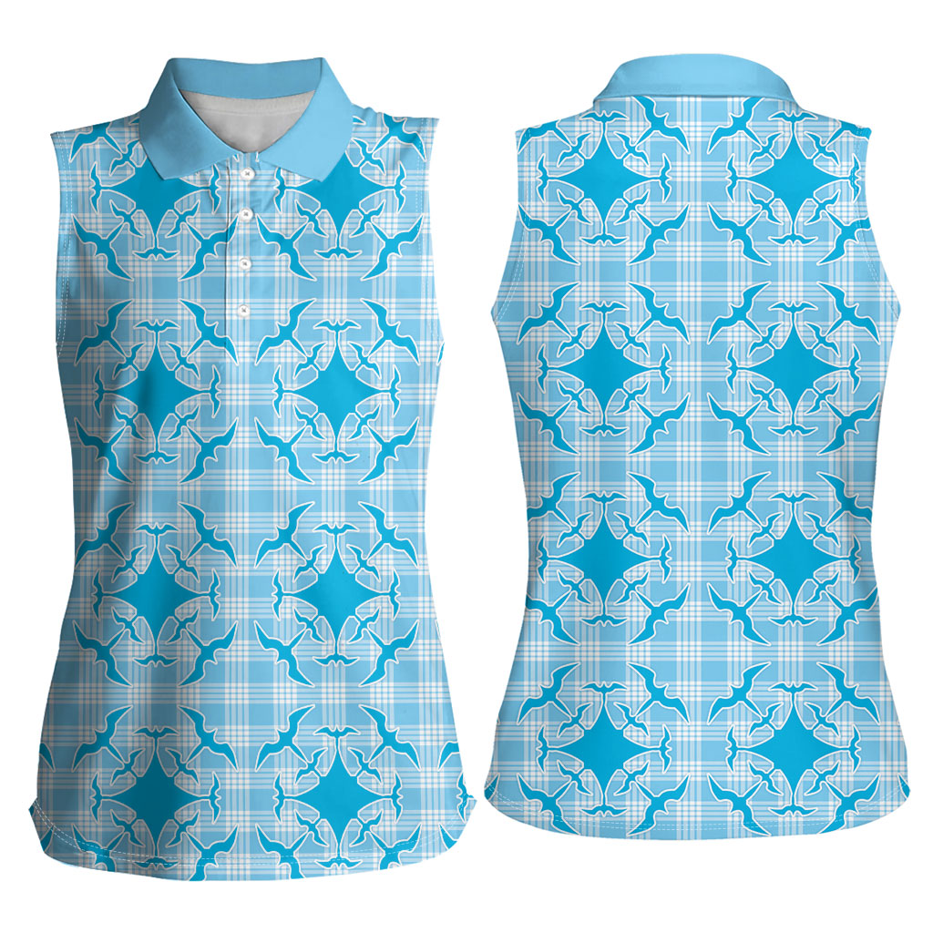 Polu Hawaii Iwa Bird Palaka Motifs Women Sleeveless Polo Shirt LT14 - Polynesian Pride