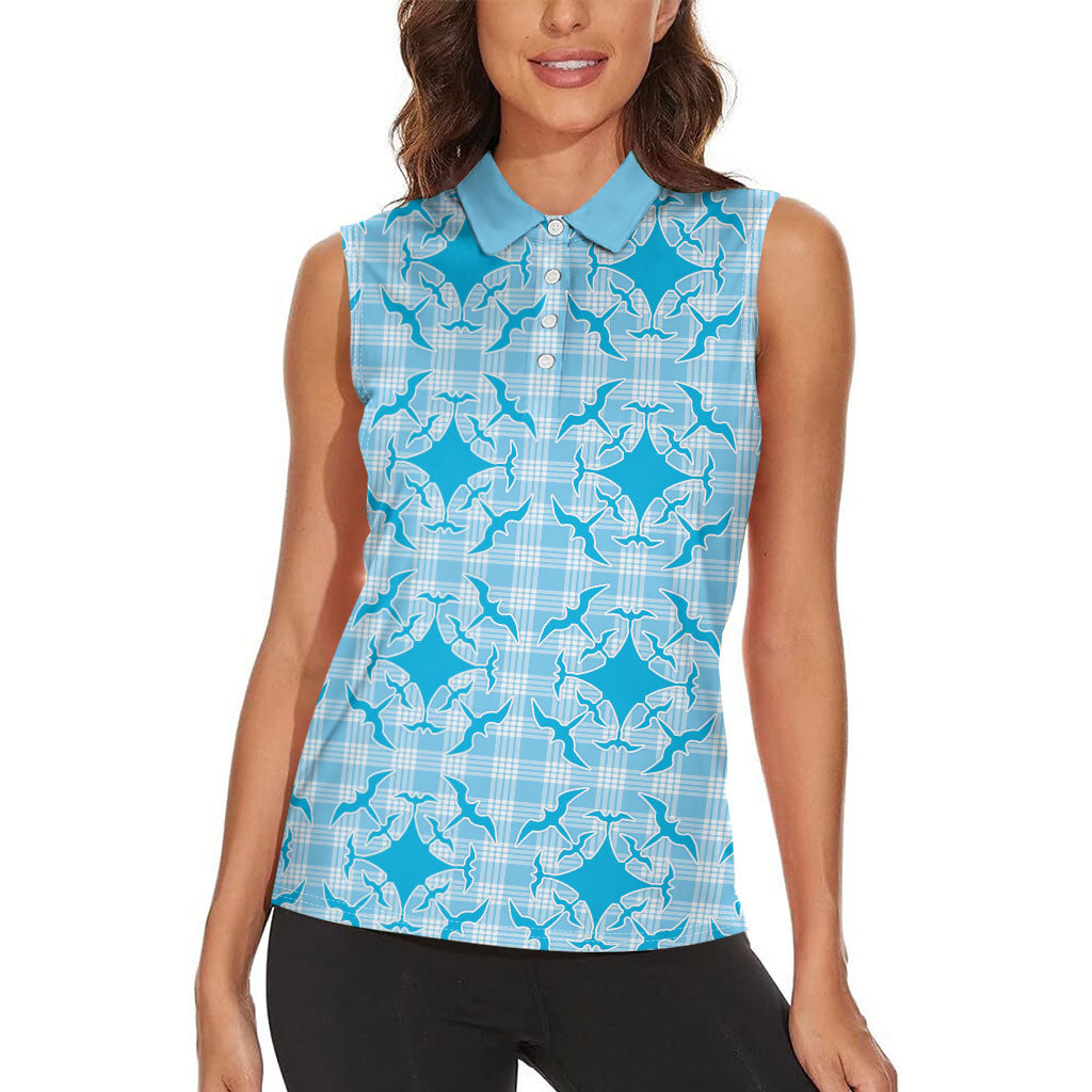 Polu Hawaii Iwa Bird Palaka Motifs Women Sleeveless Polo Shirt LT14 - Polynesian Pride