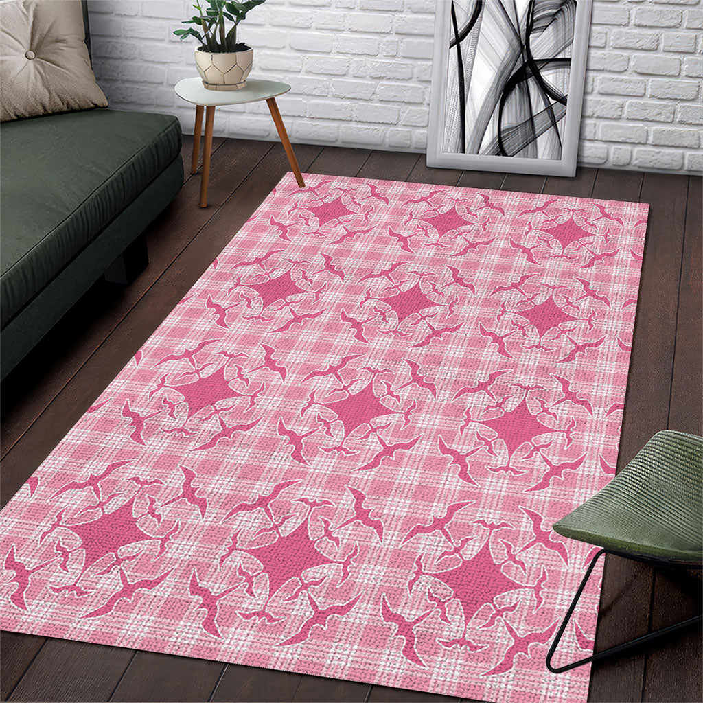Alaka Hawaii Iwa Bird Palaka Motifs Area Rug LT14 Pink - Polynesian Pride