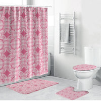Alaka Hawaii Iwa Bird Palaka Motifs Bathroom Set LT14 Bathroom Set (4 pcs) Pink - Polynesian Pride