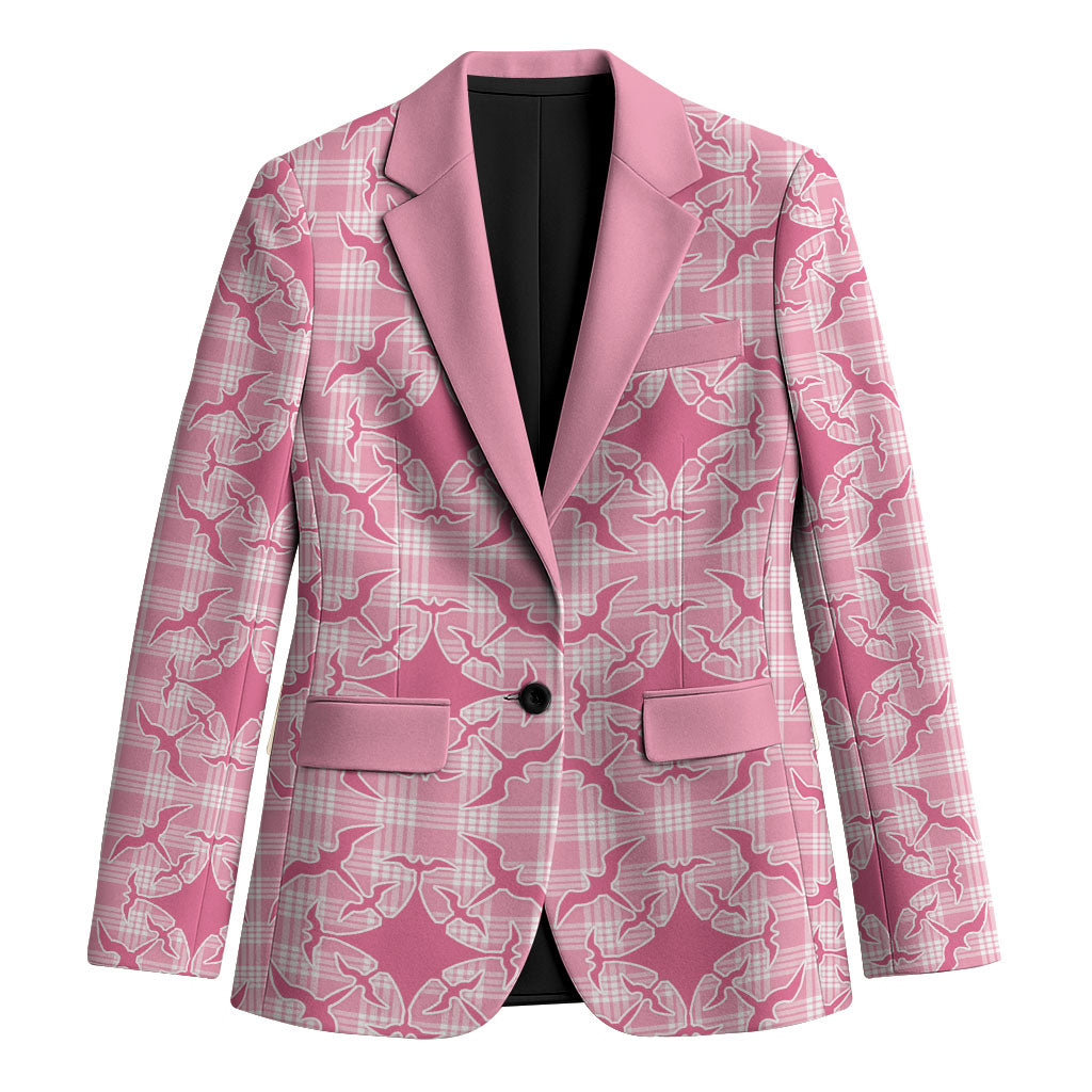 Alaka Hawaii Iwa Bird Palaka Motifs Blazer LT14 Unisex Pink - Polynesian Pride