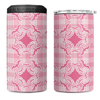 Alaka Hawaii Iwa Bird Palaka Motifs 4 in 1 Can Cooler Tumbler LT14 One Size: 16 oz Pink - Polynesian Pride