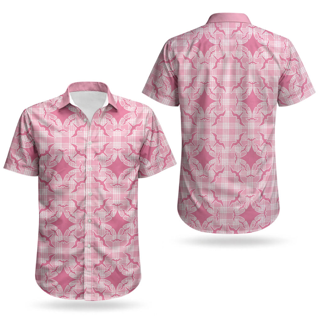 Alaka Hawaii Iwa Bird Palaka Motifs Couples Matching Long Sleeve Bodycon Dress and Hawaiian Shirt LT14 - Polynesian Pride