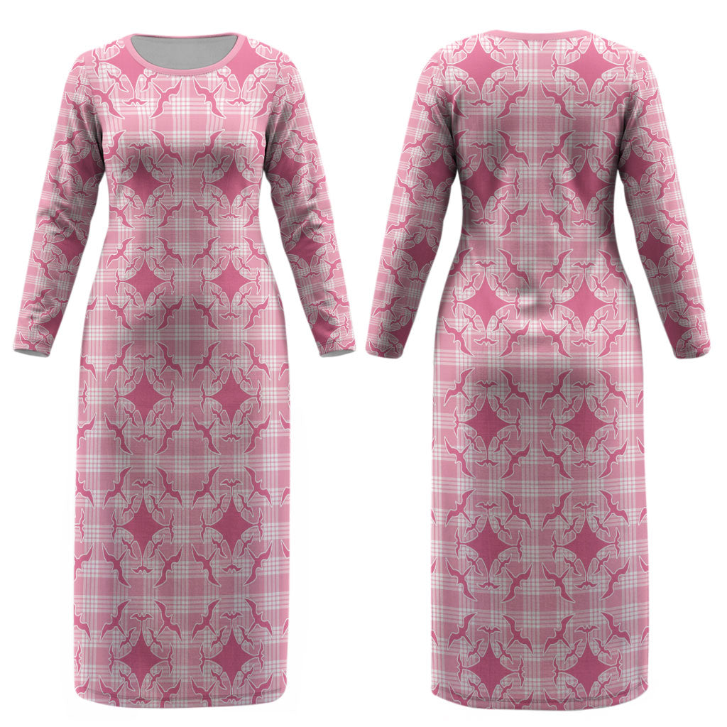 Alaka Hawaii Iwa Bird Palaka Motifs Couples Matching Long Sleeve Bodycon Dress and Hawaiian Shirt LT14 - Polynesian Pride