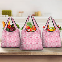 Alaka Hawaii Iwa Bird Palaka Motifs Grocery Bag LT14 3-pack One Size Pink - Polynesian Pride