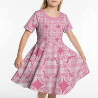 Alaka Hawaii Iwa Bird Palaka Motifs Kid Short Sleeve Dress LT14 - Polynesian Pride