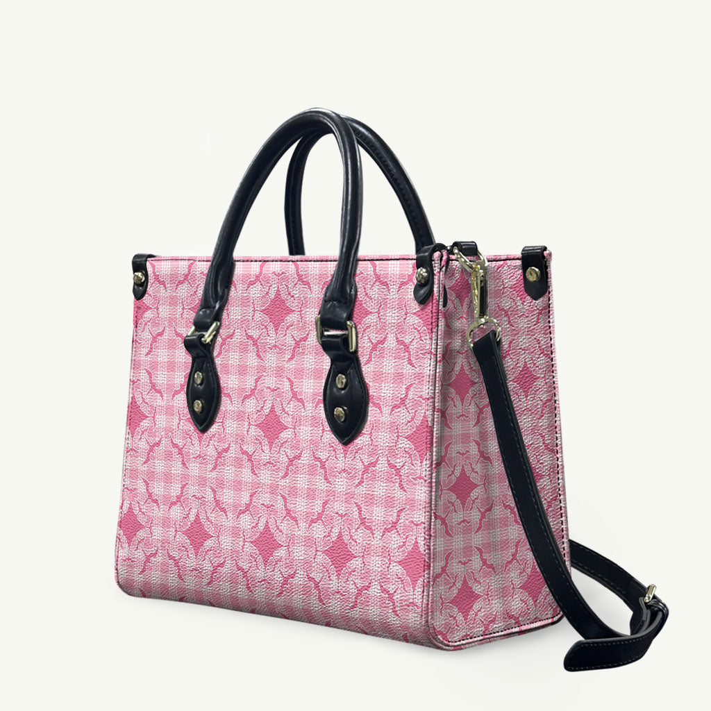 Alaka Hawaii Iwa Bird Palaka Motifs Leather Bag LT14 Pink - Polynesian Pride