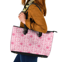 Alaka Hawaii Iwa Bird Palaka Motifs Leather Tote Bag LT14 Pink - Polynesian Pride