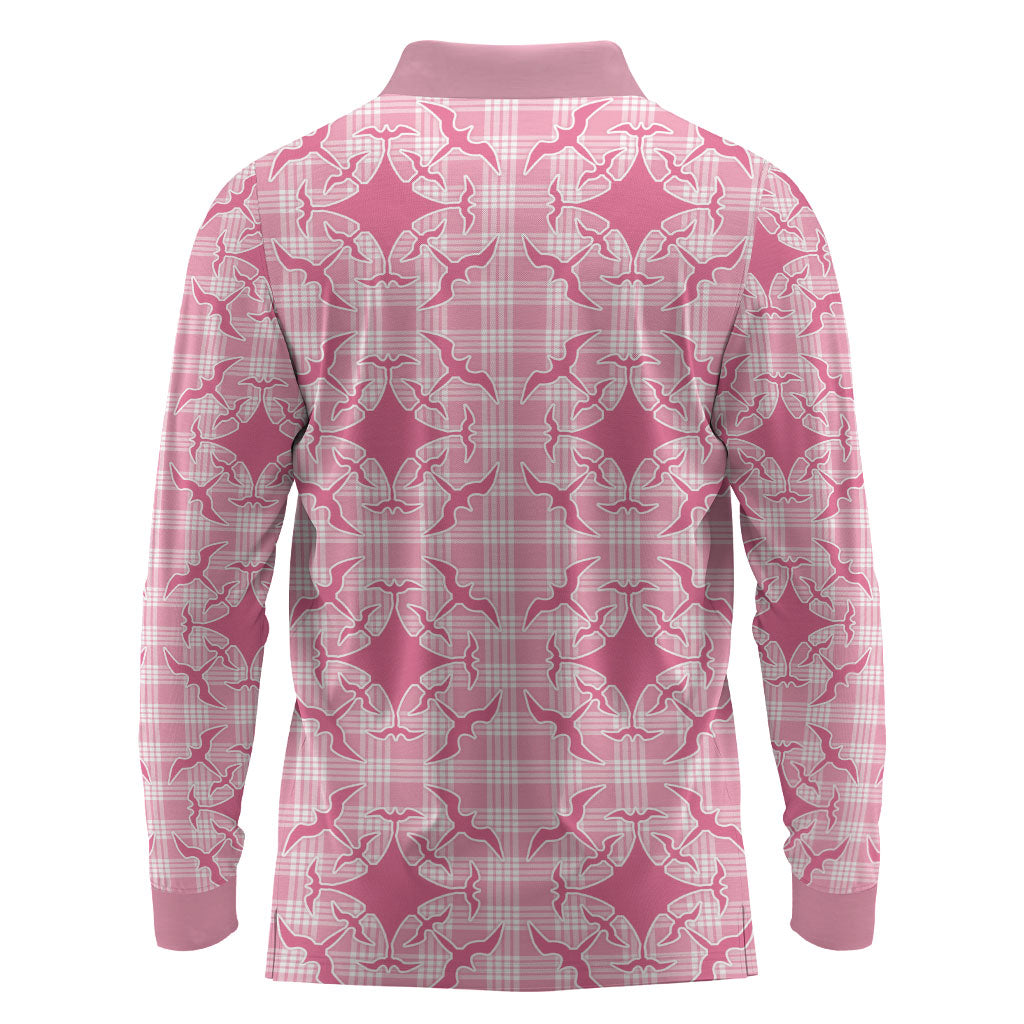 Alaka Hawaii Iwa Bird Palaka Motifs Long Sleeve Polo Shirt LT14 - Polynesian Pride