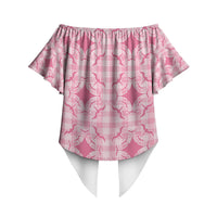 Alaka Hawaii Iwa Bird Palaka Motifs Off Shoulder Wrap Waist Top LT14 - Polynesian Pride