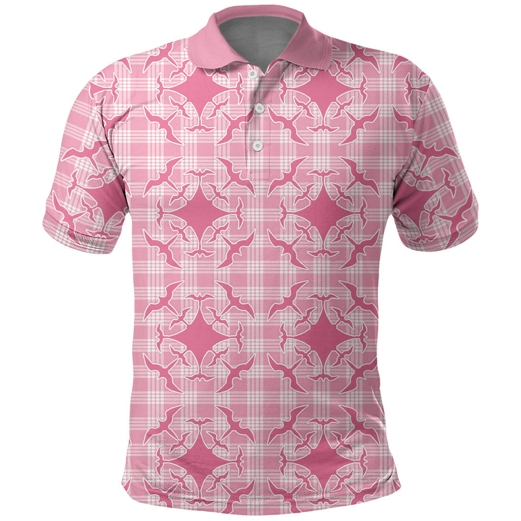 Alaka Hawaii Iwa Bird Palaka Motifs Polo Shirt LT14 Pink - Polynesian Pride