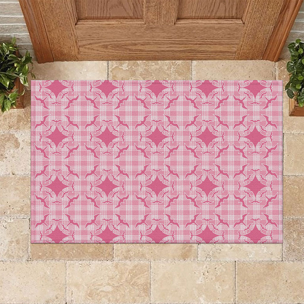 Alaka Hawaii Iwa Bird Palaka Motifs Rubber Doormat LT14 Pink - Polynesian Pride