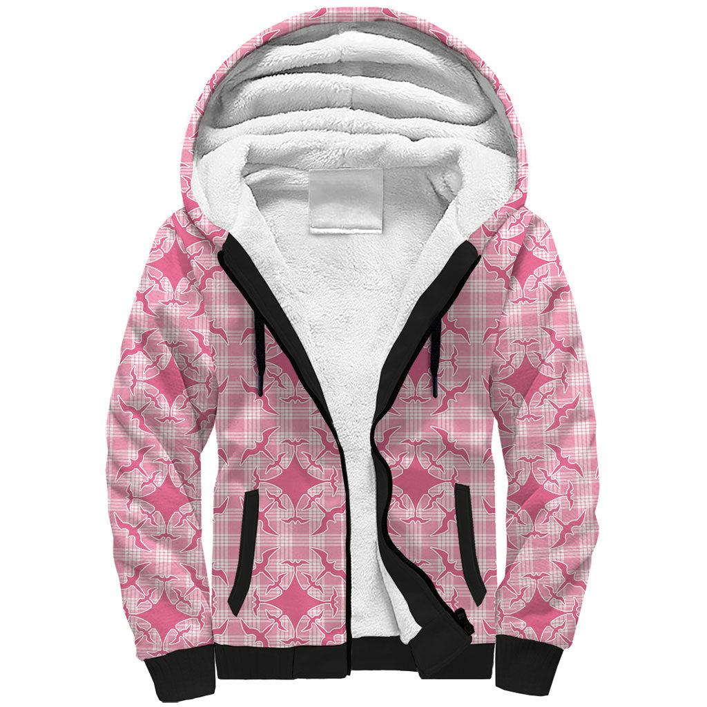 Alaka Hawaii Iwa Bird Palaka Motifs Sherpa Hoodie LT14 Unisex Pink - Polynesian Pride