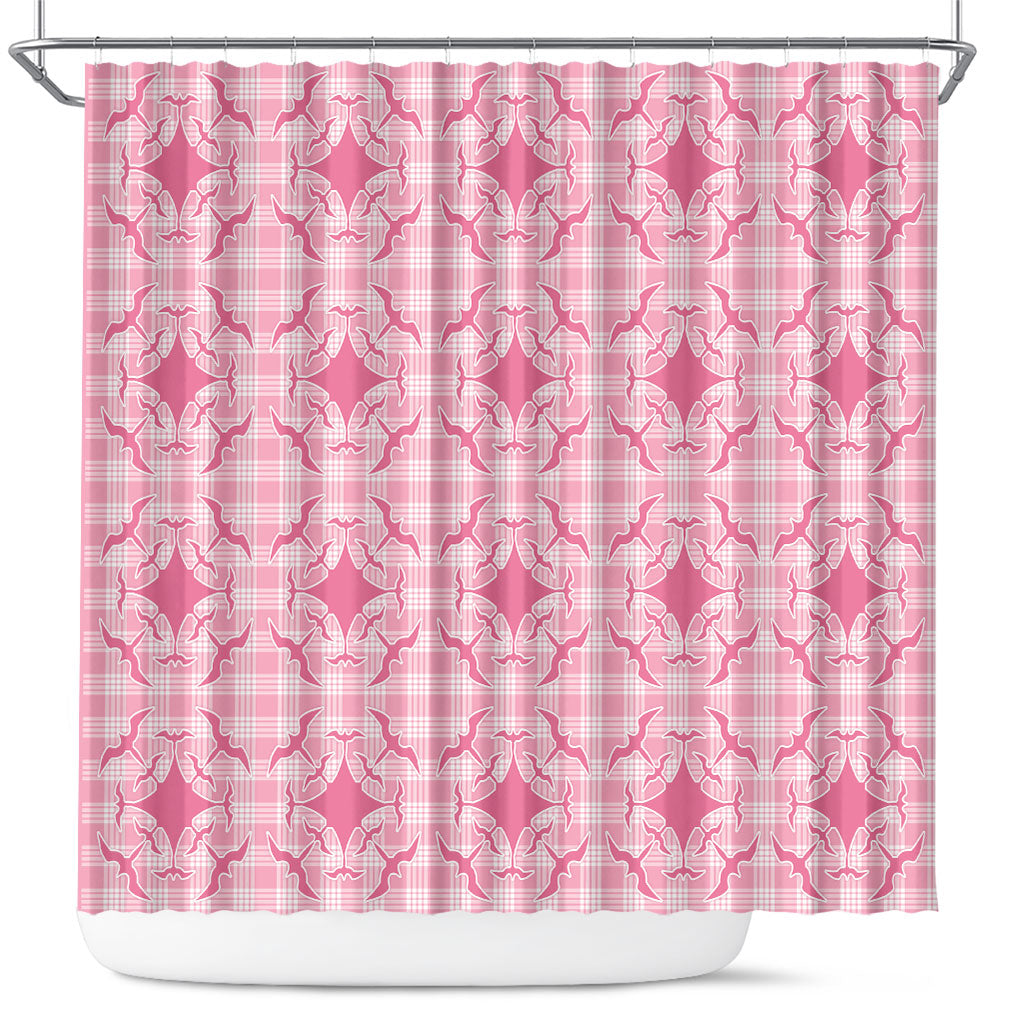 Alaka Hawaii Iwa Bird Palaka Motifs Shower Curtain LT14 Pink - Polynesian Pride