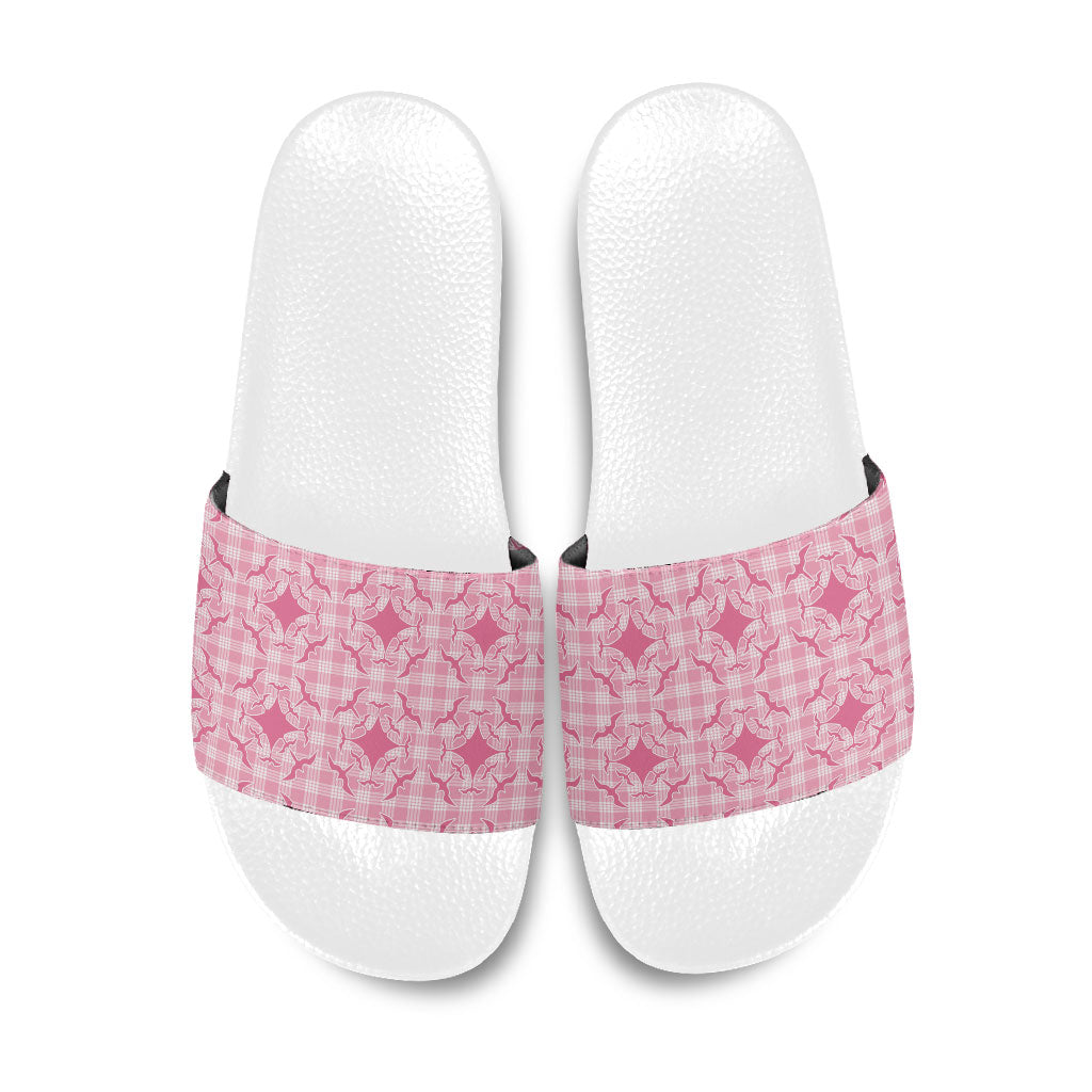Alaka Hawaii Iwa Bird Palaka Motifs Slide Sandals LT14 Pink - Polynesian Pride