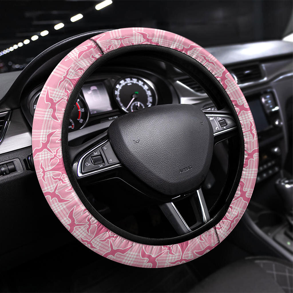 Alaka Hawaii Iwa Bird Palaka Motifs Steering Wheel Cover LT14 Universal Fit Pink - Polynesian Pride