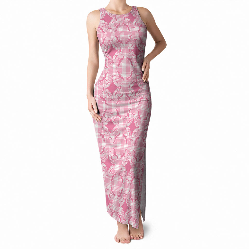 Alaka Hawaii Iwa Bird Palaka Motifs Tank Maxi Dress LT14 Women Pink - Polynesian Pride