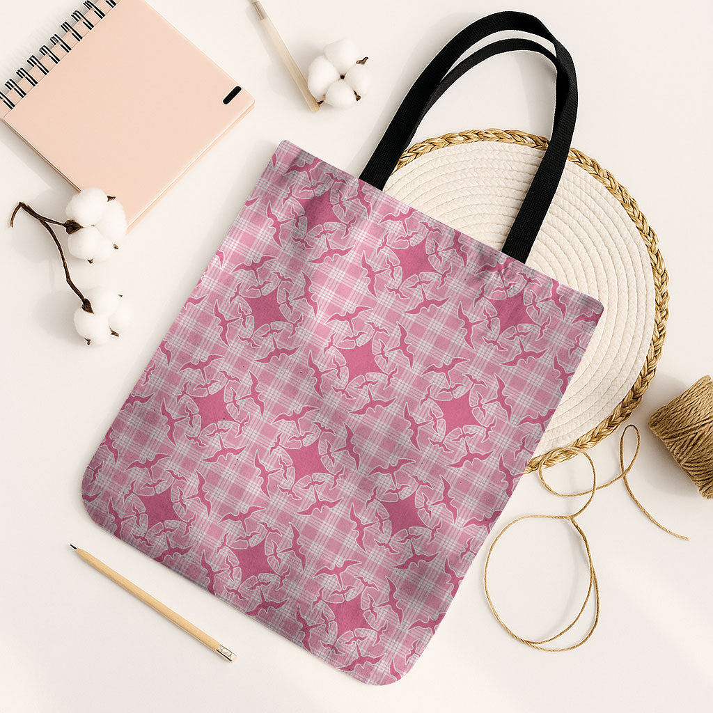 Alaka Hawaii Iwa Bird Palaka Motifs Tote Bag LT14 Black Strap One Size Pink - Polynesian Pride