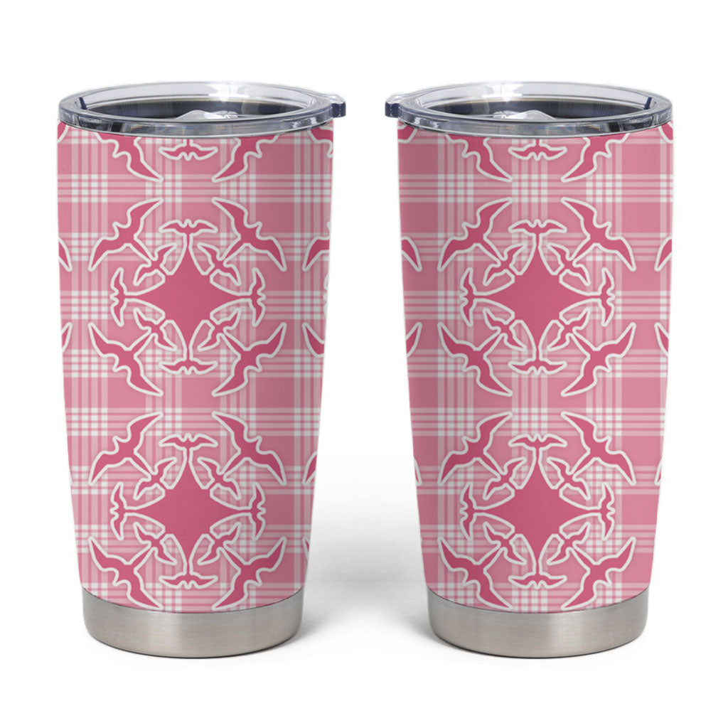Alaka Hawaii Iwa Bird Palaka Motifs Tumbler Cup LT14 Pink - Polynesian Pride