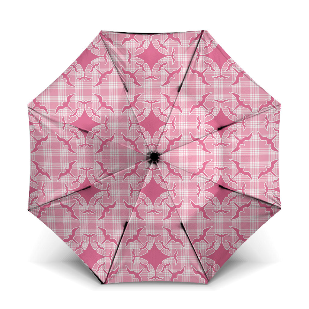 Alaka Hawaii Iwa Bird Palaka Motifs Umbrella LT14 One Size Folded 11.42 inch Opened Diameter 37.4 inch Pink - Polynesian Pride