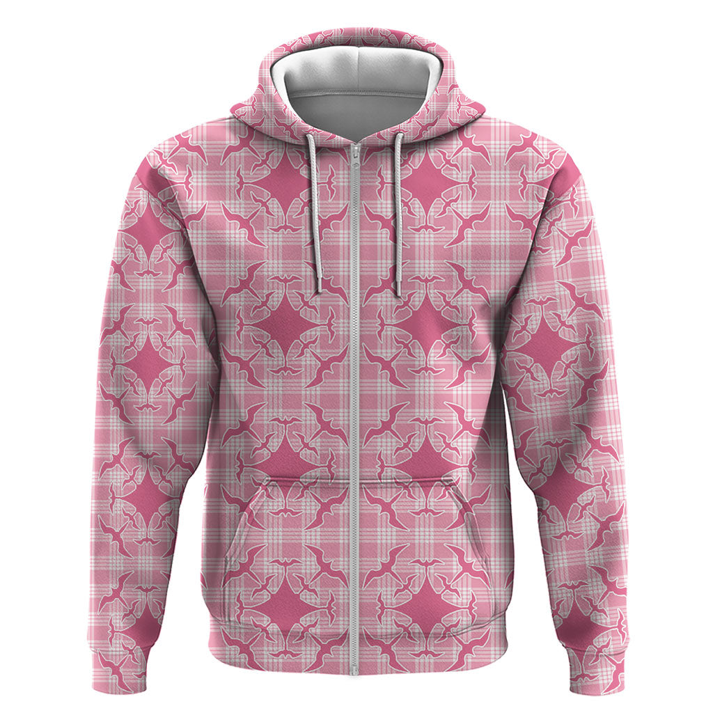 Alaka Hawaii Iwa Bird Palaka Motifs Zip Hoodie LT14 Zip Hoodie Pink - Polynesian Pride