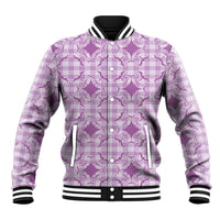 Poni Hawaii Iwa Bird Palaka Motifs Baseball Jacket LT14 Unisex Purple - Polynesian Pride
