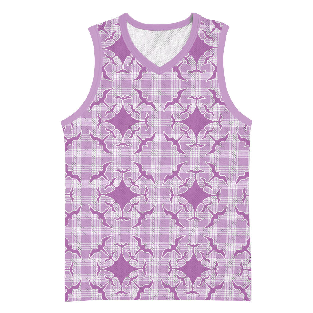 Poni Hawaii Iwa Bird Palaka Motifs Basketball Jersey LT14 Unisex Purple - Polynesian Pride