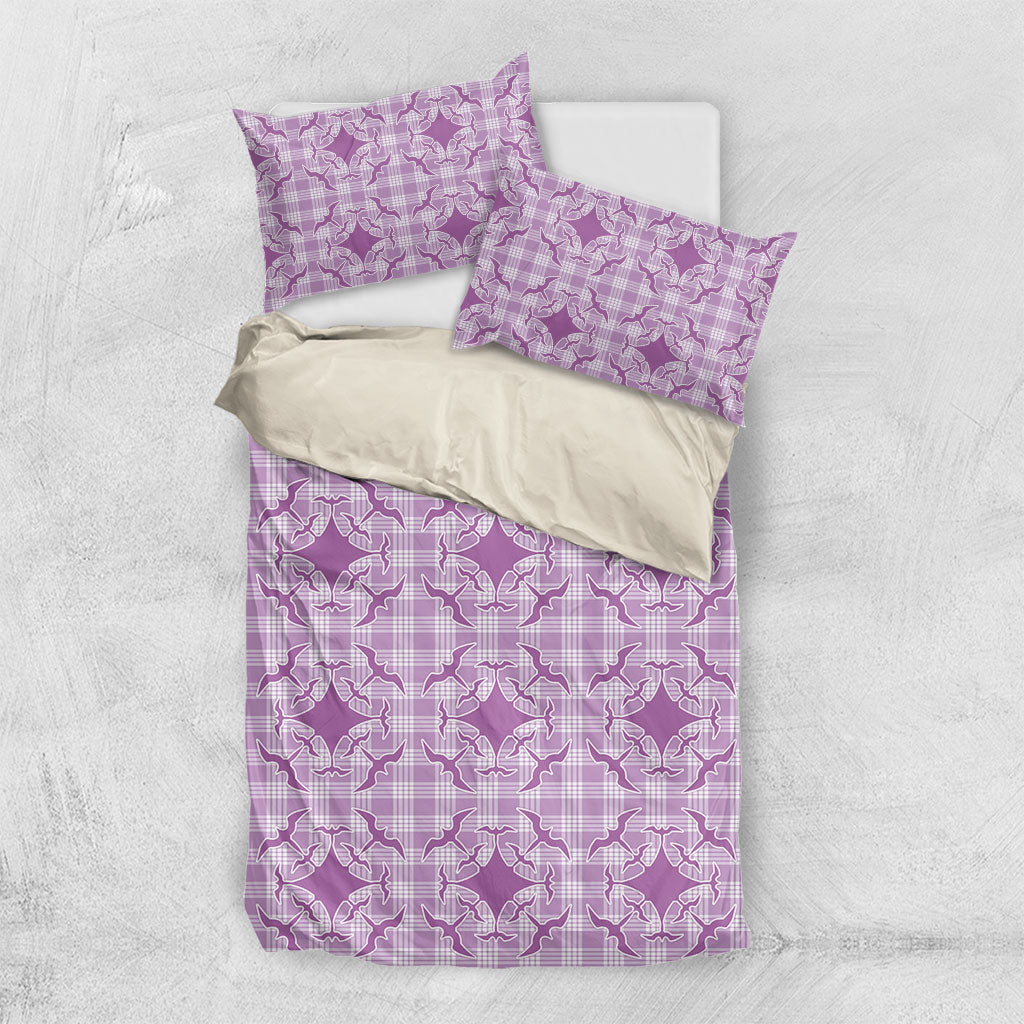 Poni Hawaii Iwa Bird Palaka Motifs Bedding Set LT14 US Twin 172cm x 218cm Purple - Polynesian Pride